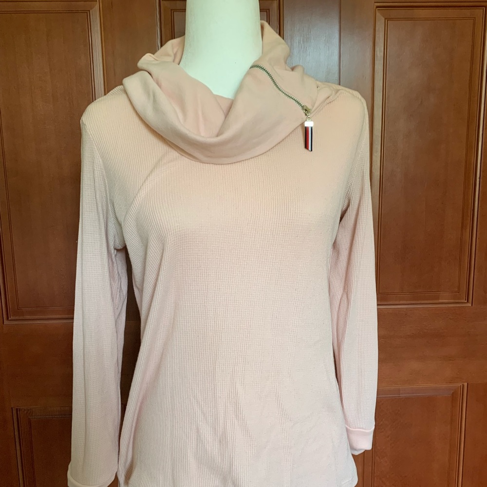 SOLD! Tommy Hilfiger Pink Cowl Neck Sweater - M